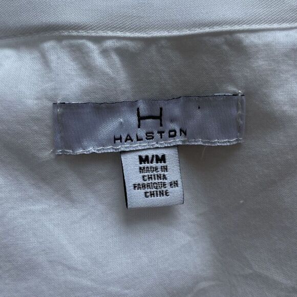 H by HALSTON Dress Womens Medium M White Off Shoulder Georgia Cove Lyocell - Picture 9 of 10